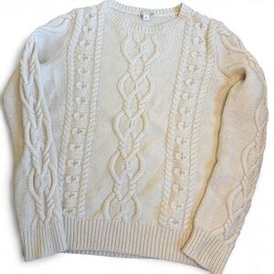 GAP Designed & Crafted Cable Knit Sweater – Snow Cap – Women’s M